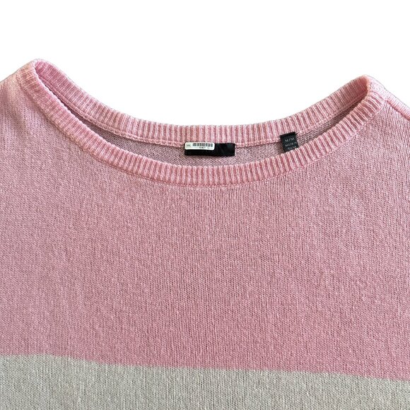 ATM pink/cream/grey colour block cashmere sweater, M - Picture 3 of 7